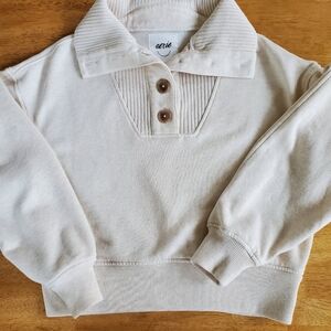 Aerie Best Button Sweatshirt Size Small Lounge Cozy